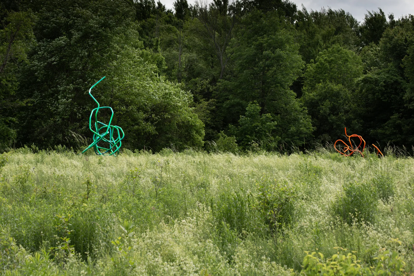 Continuous Line II (aquamarine), Art on the Trails, Beals Preserve, Southborough, MA, view 2
