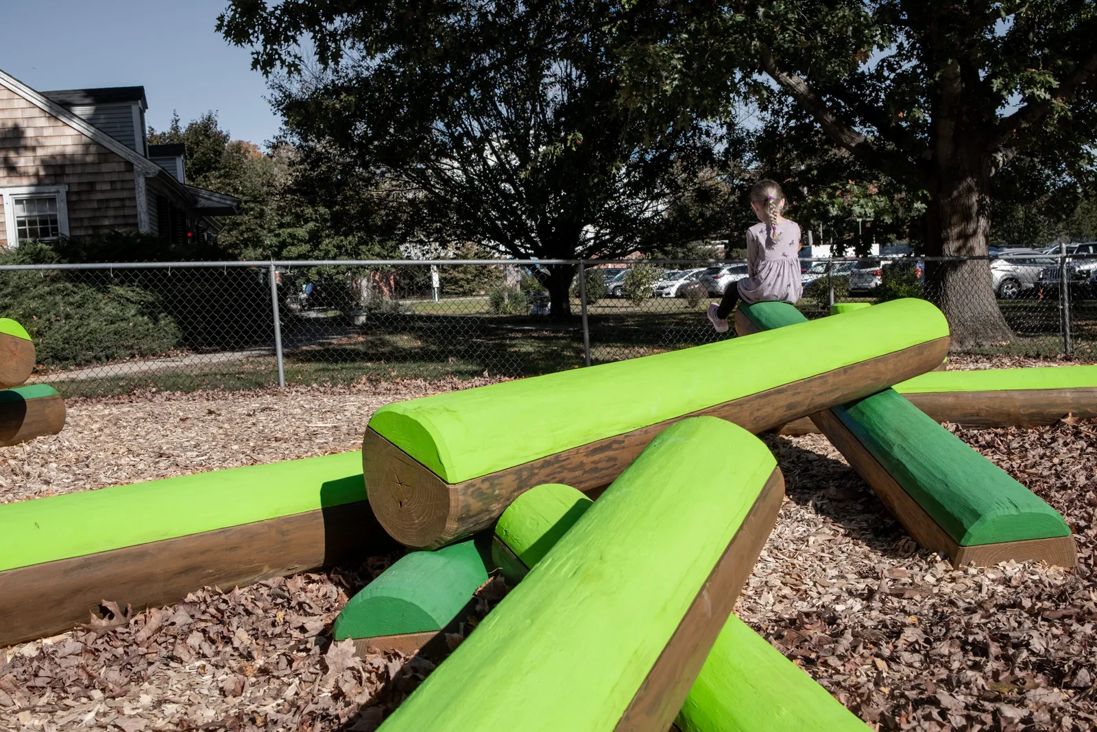 Log Pile, Early Learning Center, Wheaton College, Norton, MA, view 4